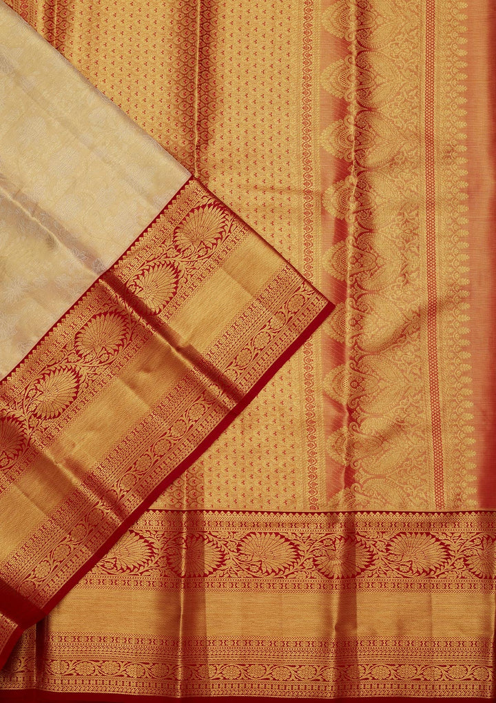 Gold Zariwork Tissue Silk Saree-Koskii