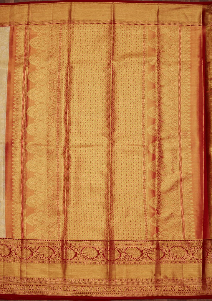 Gold Zariwork Tissue Silk Saree-Koskii