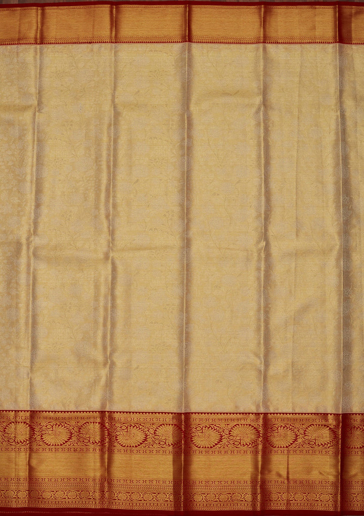 Gold Zariwork Tissue Silk Saree-Koskii