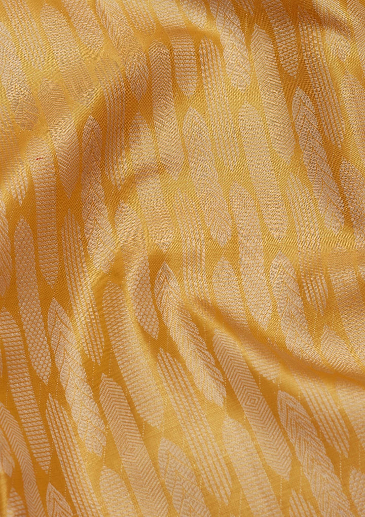 Yellow Zariwork Tissue Silk Saree-Koskii