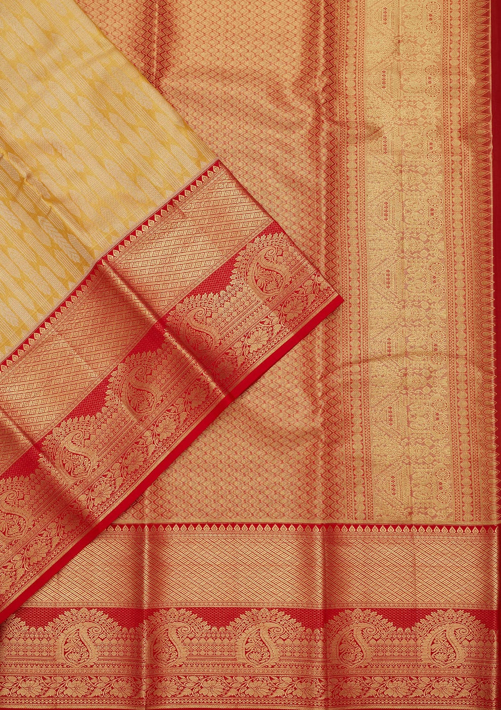 Yellow Zariwork Tissue Silk Saree-Koskii