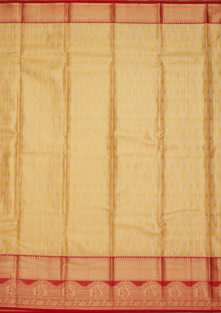 Yellow Zariwork Tissue Silk Saree-Koskii