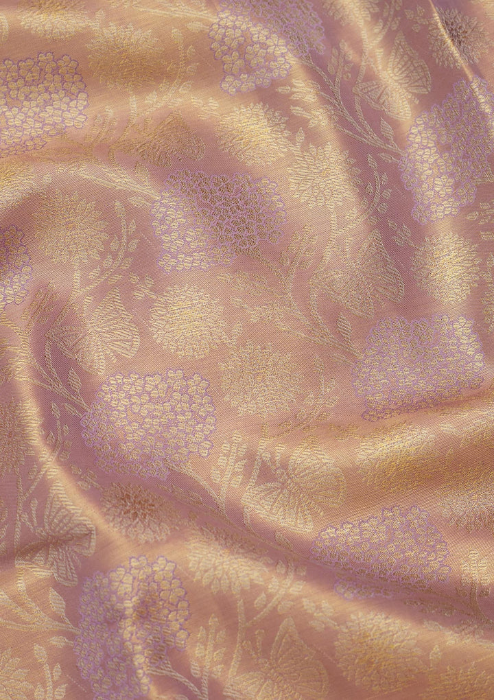 Mauve Zariwork Tissue Silk Saree-Koskii