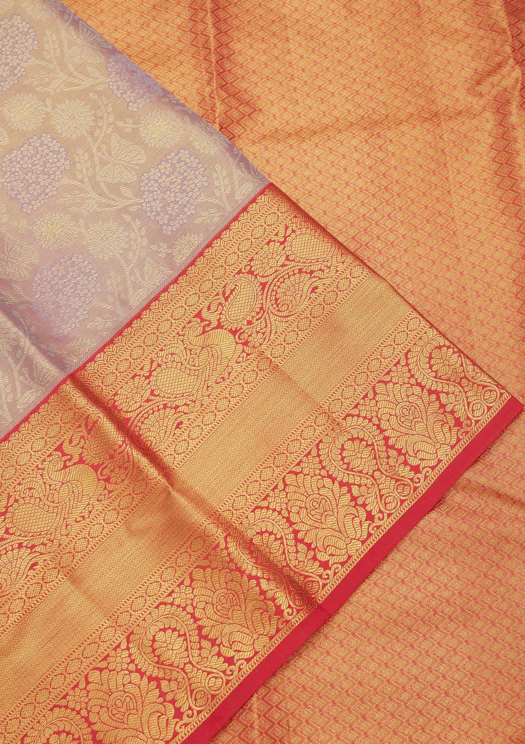 Mauve Zariwork Tissue Silk Saree-Koskii
