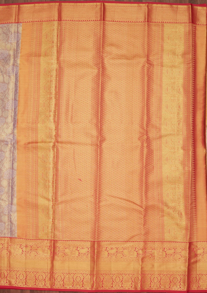 Mauve Zariwork Tissue Silk Saree-Koskii