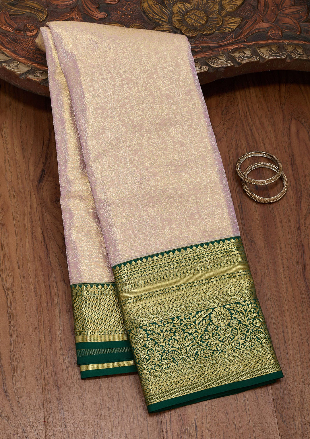 Mauve Zariwork Tissue Silk Saree-Koskii