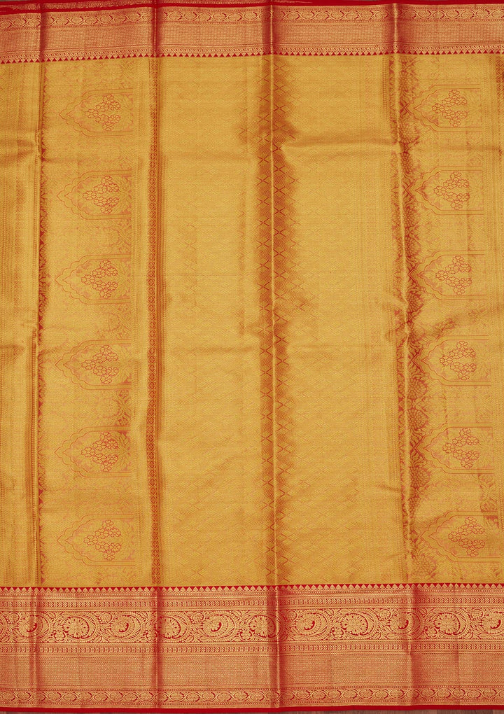Rama Green Zariwork Tissue Silk Saree-Koskii