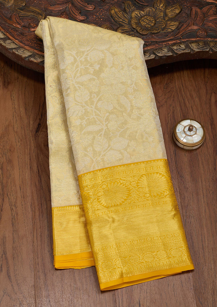 Gold Zariwork Tissue Silk Saree-Koskii