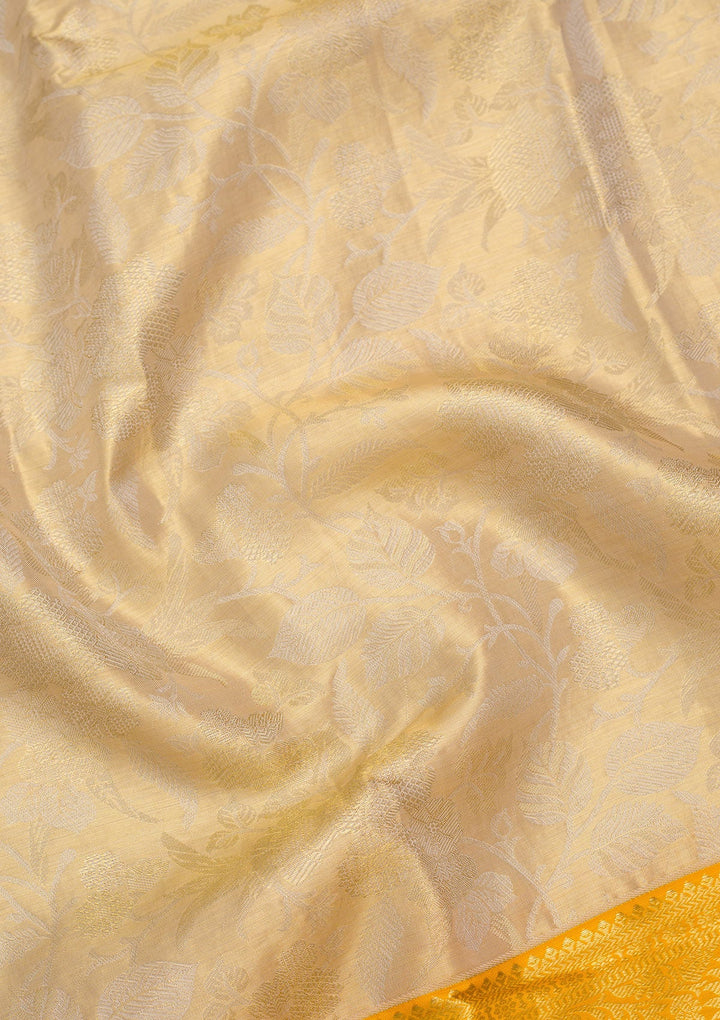Gold Zariwork Tissue Silk Saree-Koskii