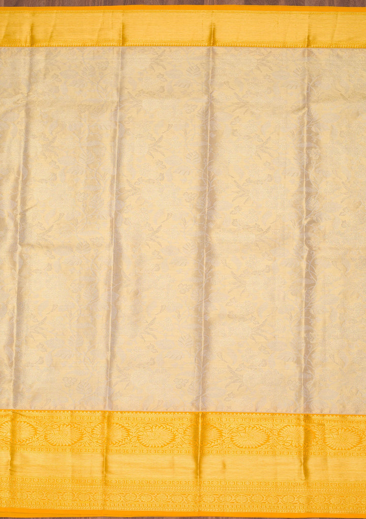 Gold Zariwork Tissue Silk Saree-Koskii