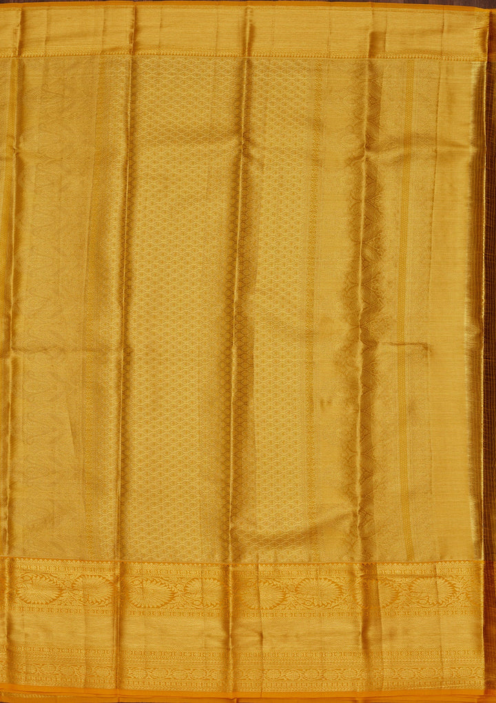 Rust Zariwork Tissue Silk Saree-Koskii