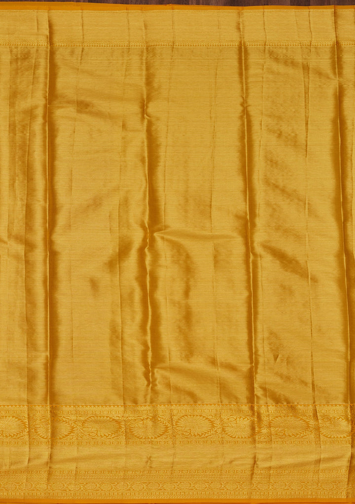 Rust Zariwork Tissue Silk Saree-Koskii