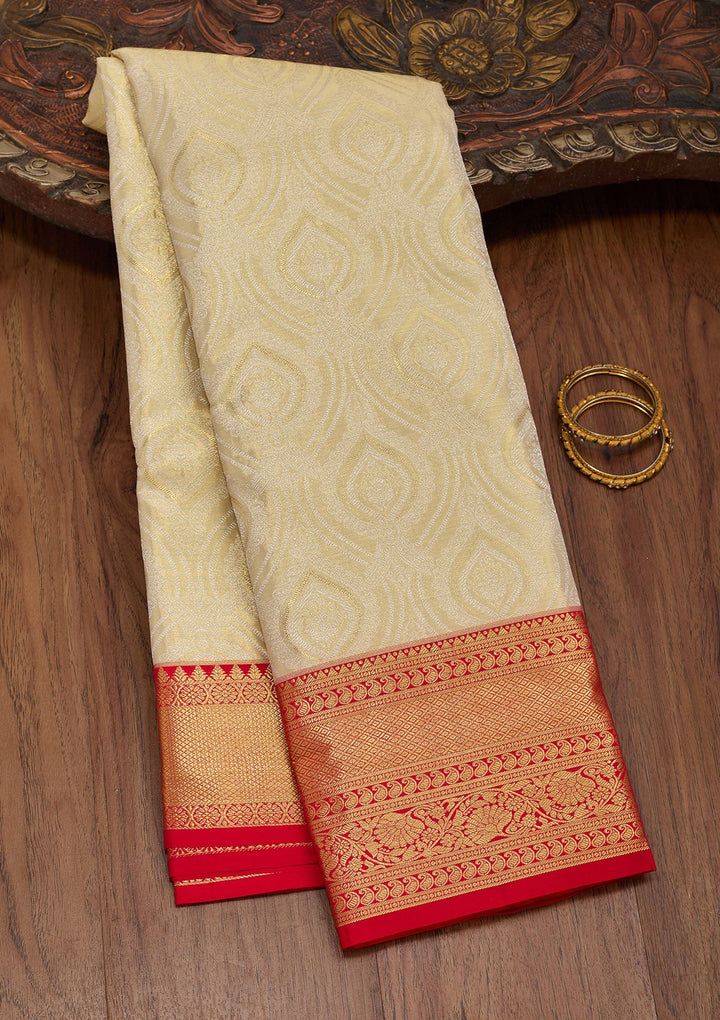 Gold Zariwork Tissue Silk Saree-Koskii