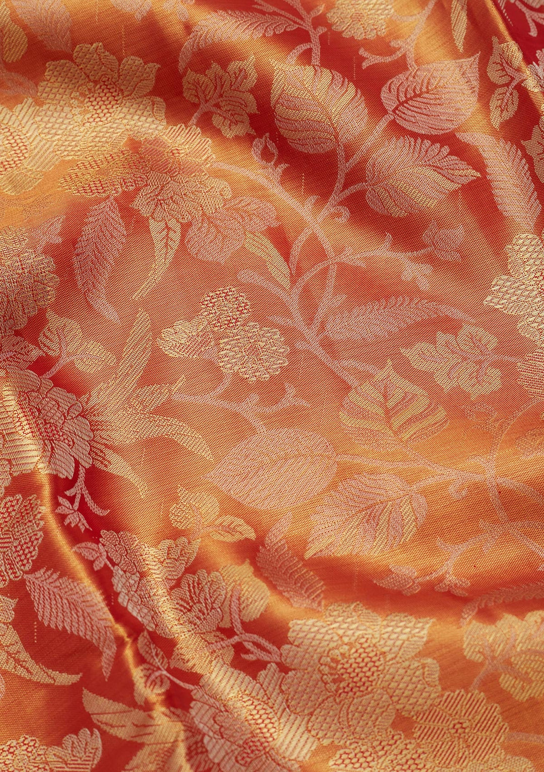 Rust Zariwork Tissue Silk Saree-Koskii