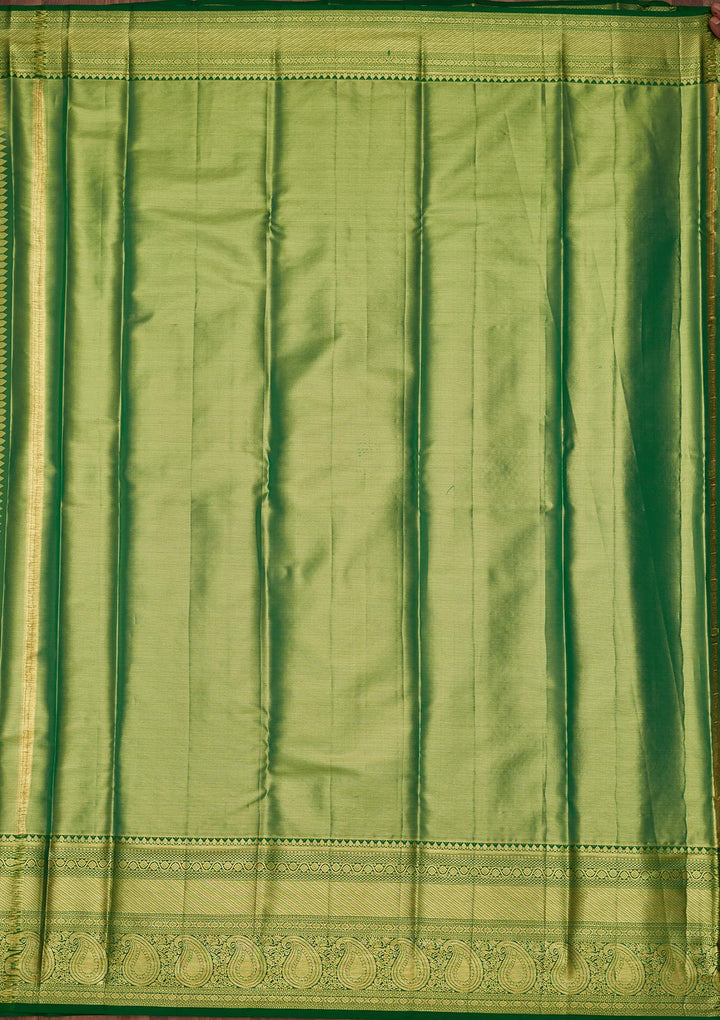 Lemon Yellow Zariwork Tissue Silk Saree-Koskii