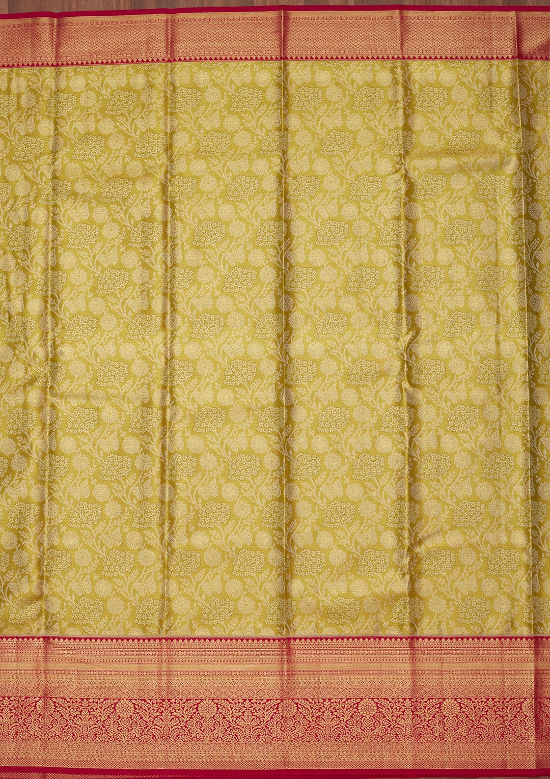 Mehendi Zariwork Tissue Silk Saree-Koskii