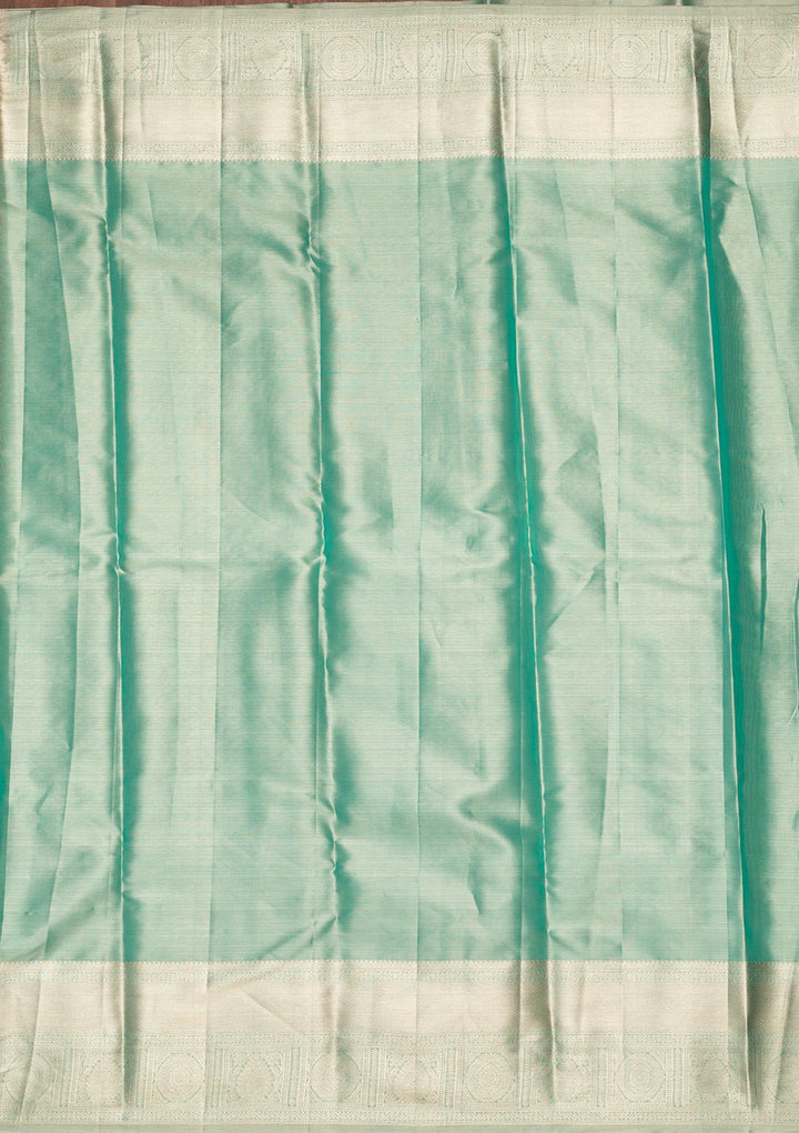 Leaf Green Zariwork Tissue Silk Saree-Koskii