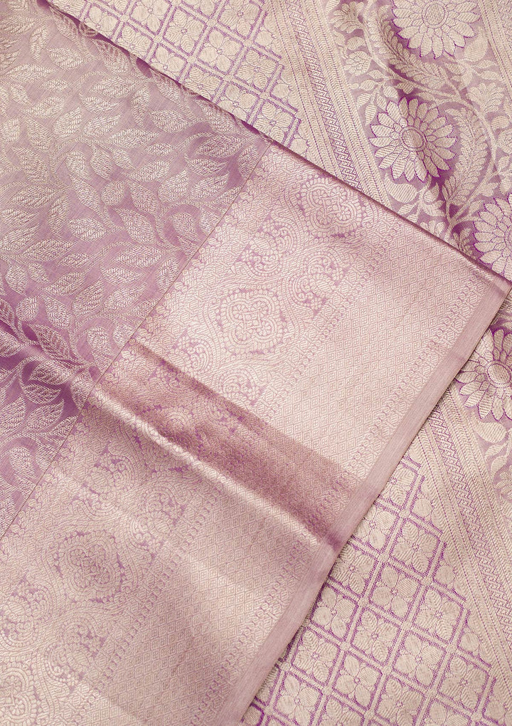 Purple Zariwork Tissue Silk Saree-Koskii