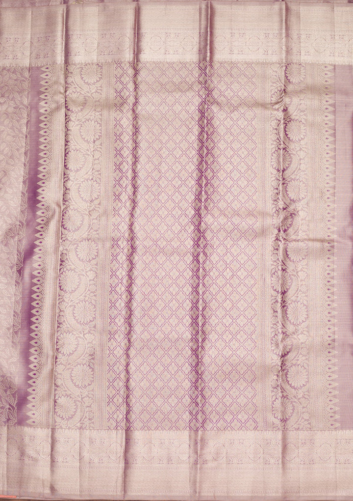 Purple Zariwork Tissue Silk Saree-Koskii