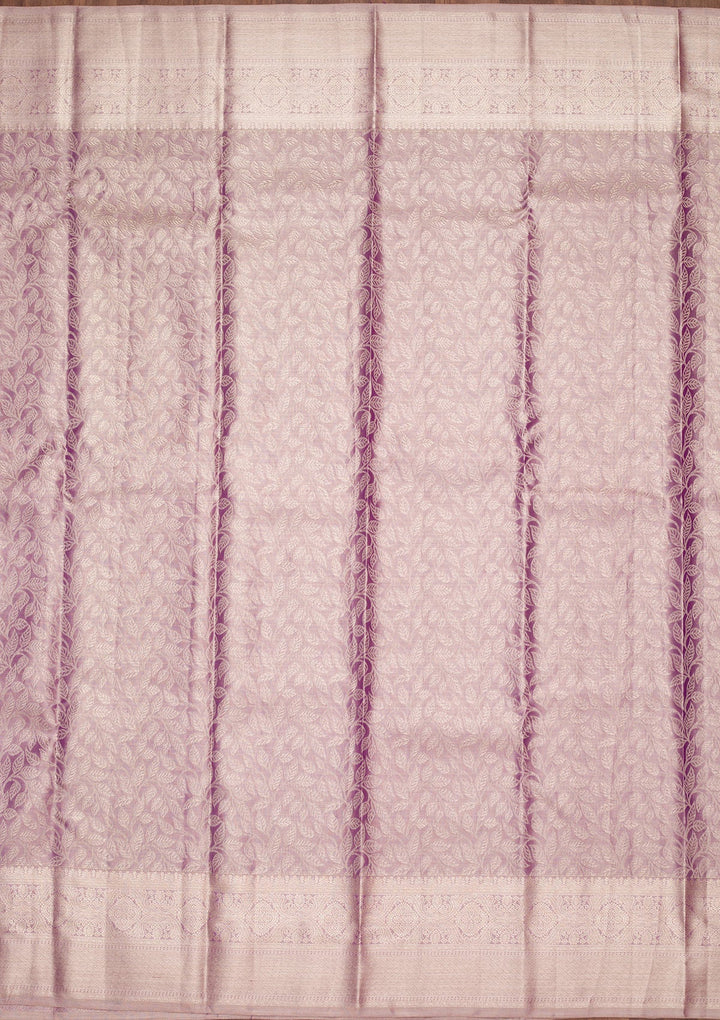 Purple Zariwork Tissue Silk Saree-Koskii