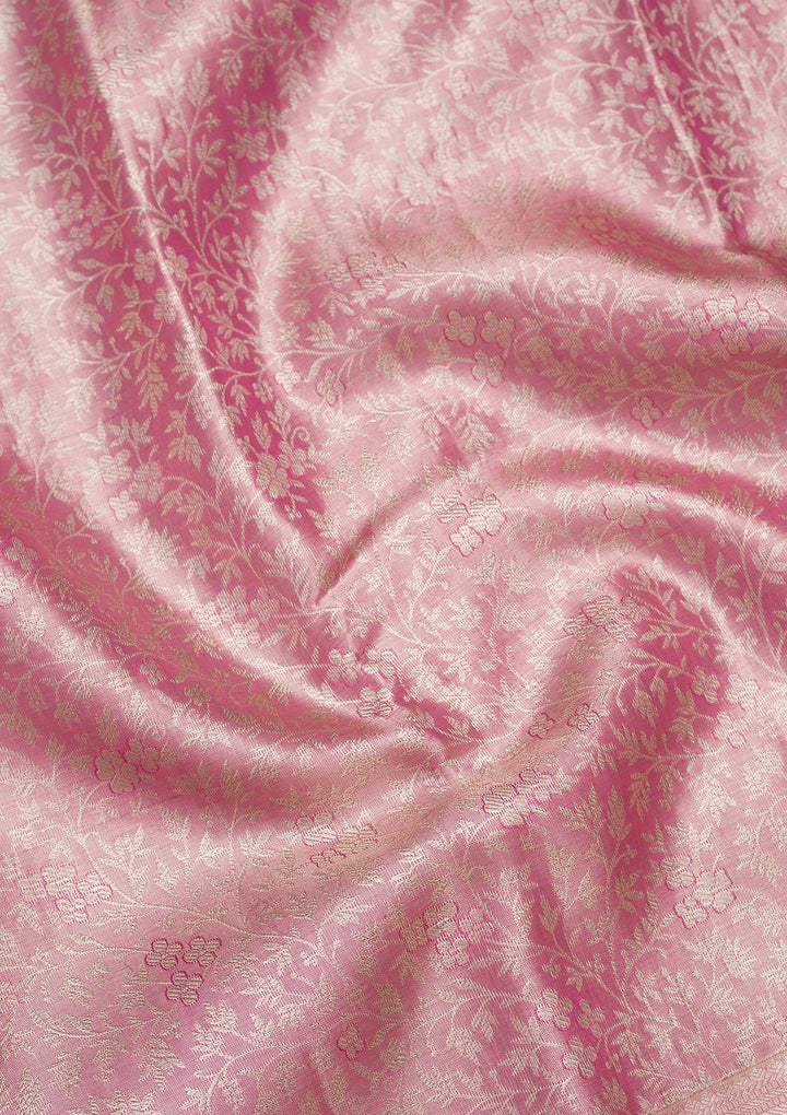 Pink Zariwork Tissue Silk Saree-Koskii