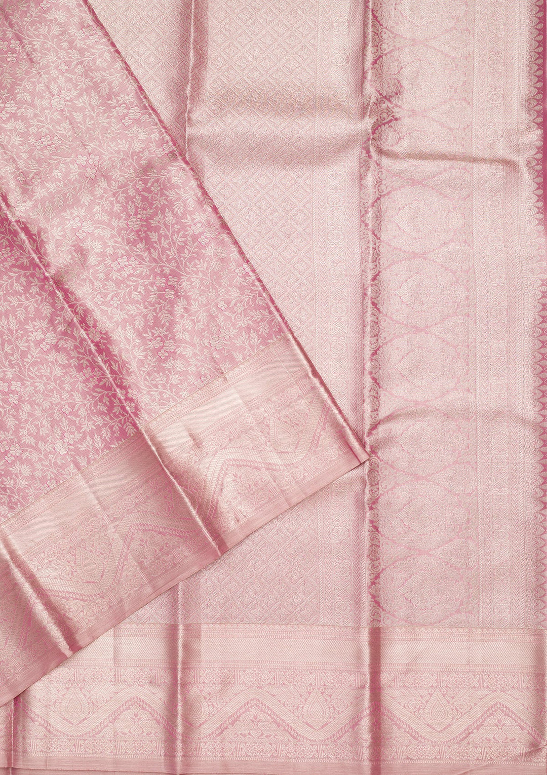 Pink Zariwork Tissue Silk Saree-Koskii