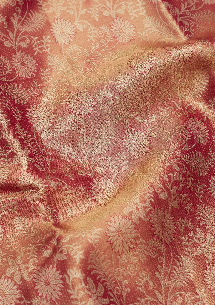 Pink Zariwork Tissue Silk Saree-Koskii