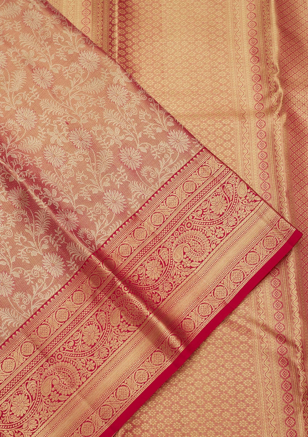 Pink Zariwork Tissue Silk Saree-Koskii