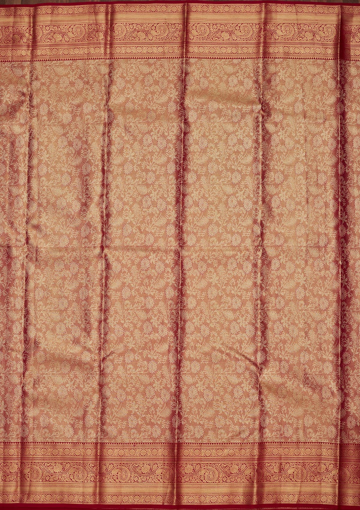 Pink Zariwork Tissue Silk Saree-Koskii