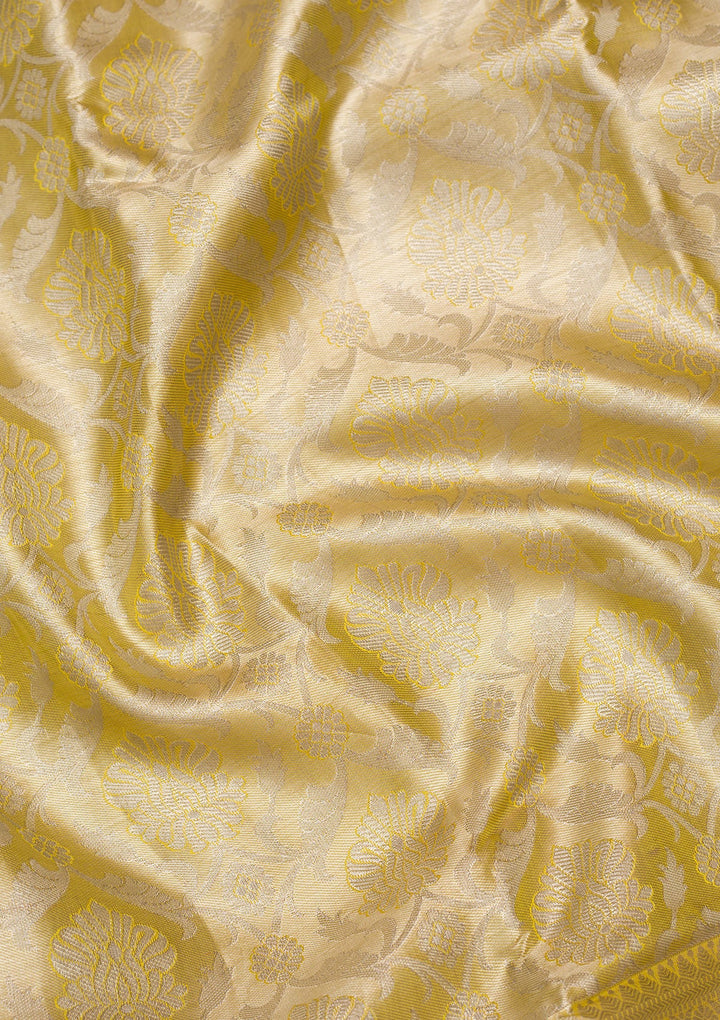 Pista Green Zariwork Tissue Silk Saree-Koskii