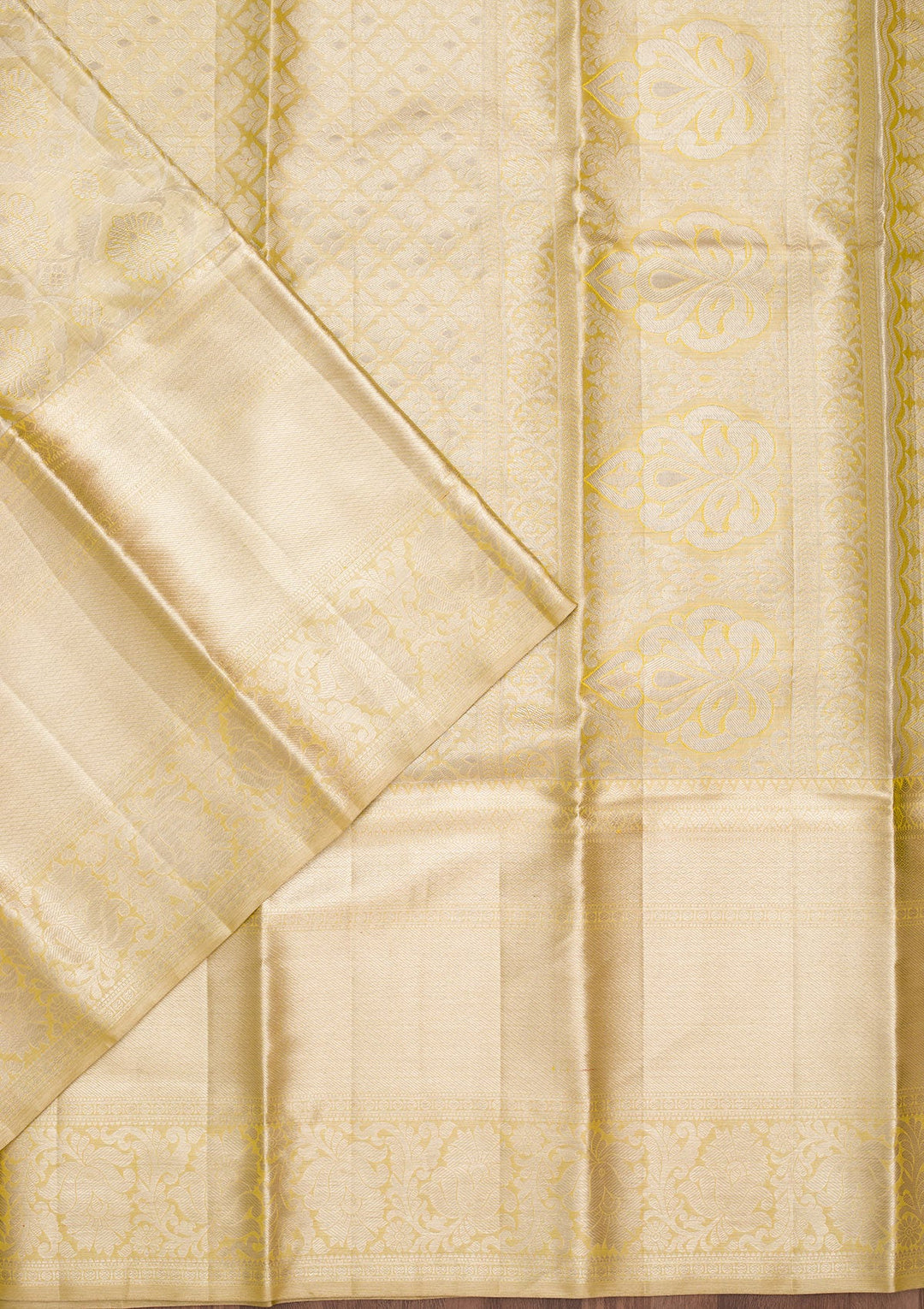 Pista Green Zariwork Tissue Silk Saree-Koskii