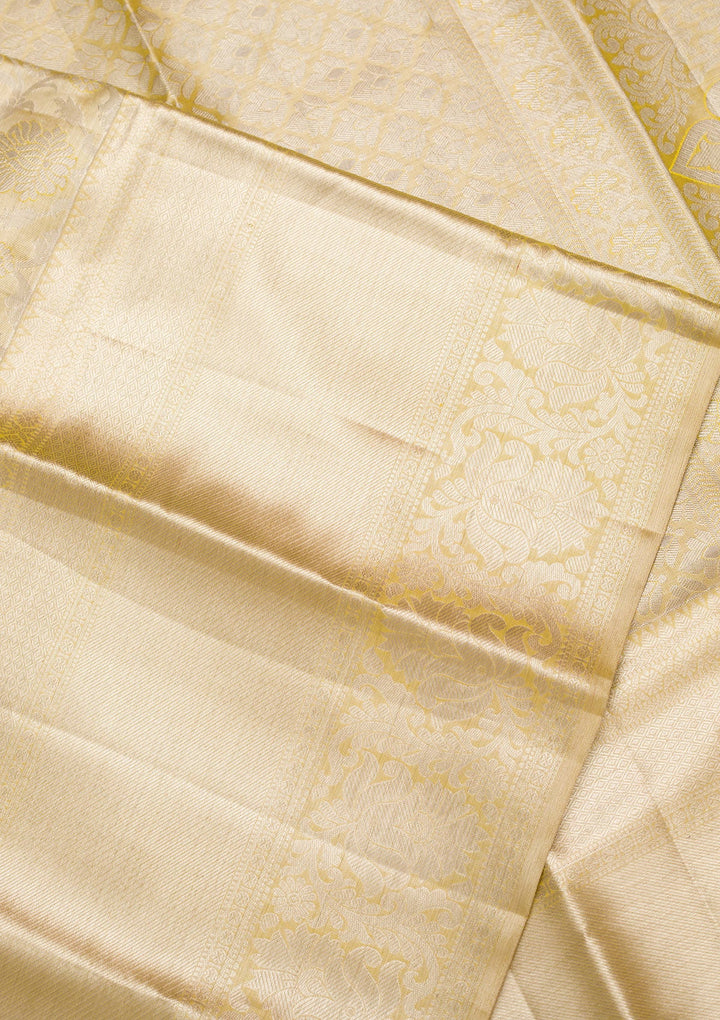 Pista Green Zariwork Tissue Silk Saree-Koskii