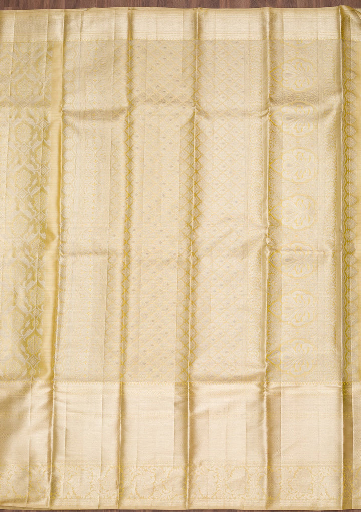 Pista Green Zariwork Tissue Silk Saree-Koskii