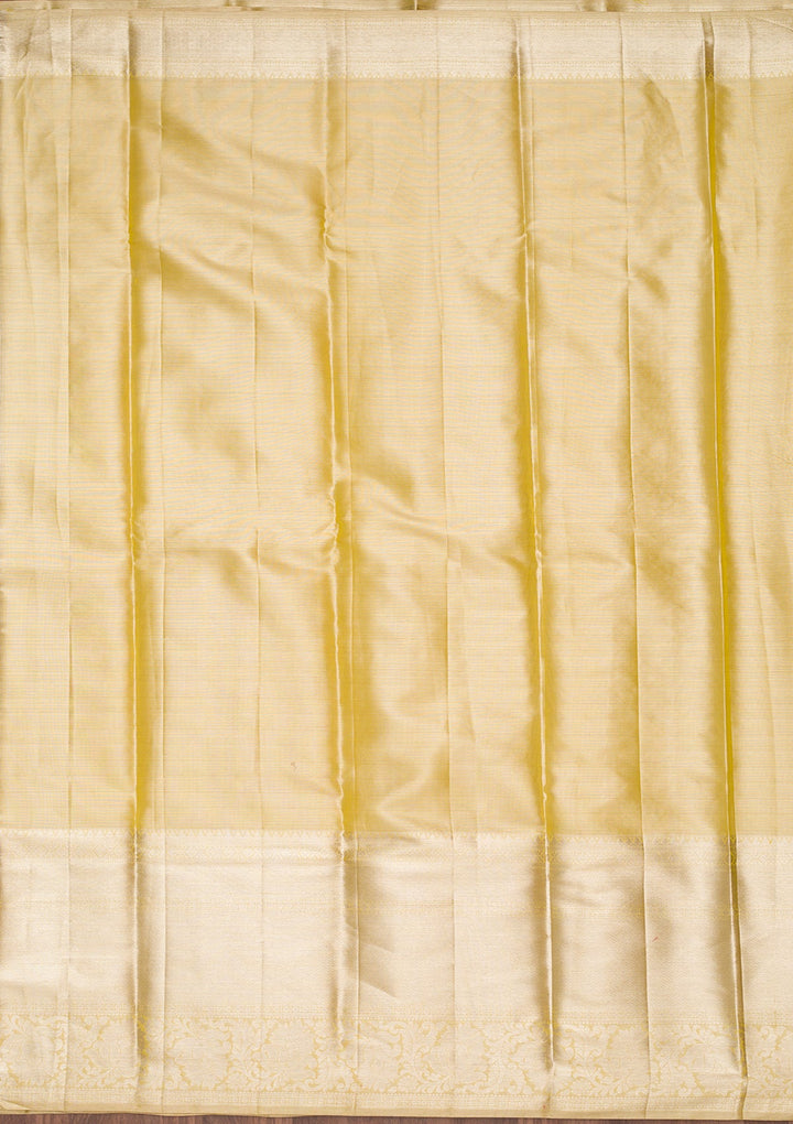 Pista Green Zariwork Tissue Silk Saree-Koskii