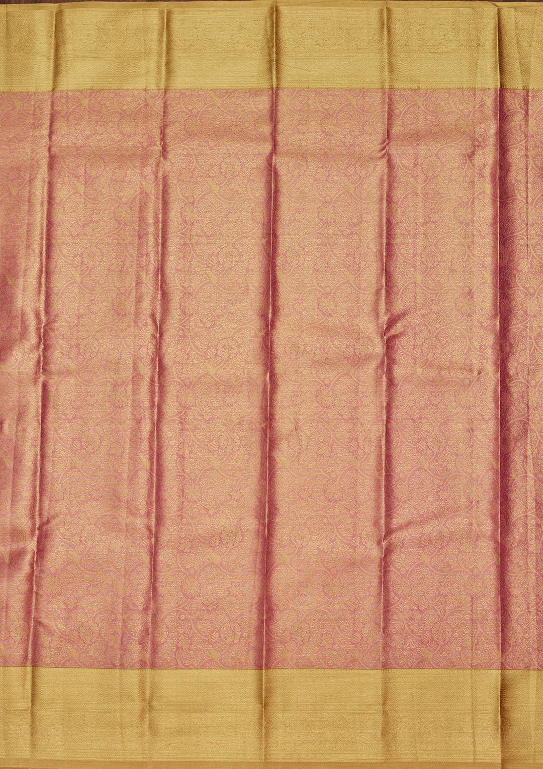 Onion Pink Zariwork Tissue Silk Saree-Koskii