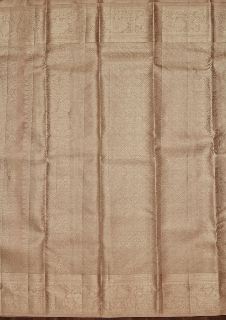 Light Grey Zariwork Tissue Silk Saree-Koskii