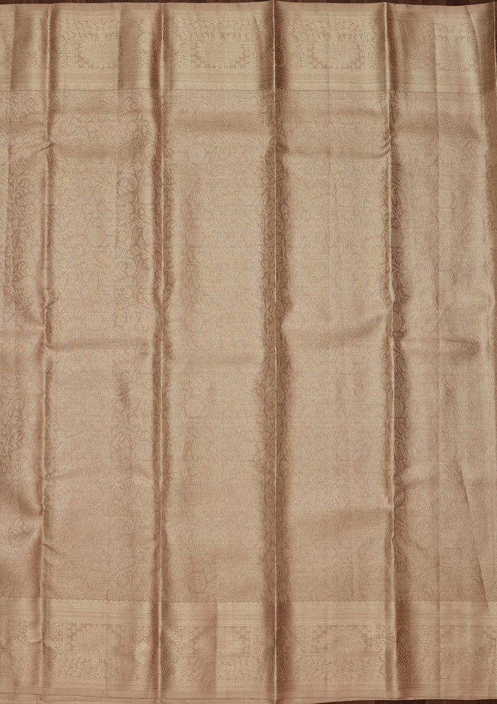 Light Grey Zariwork Tissue Silk Saree-Koskii