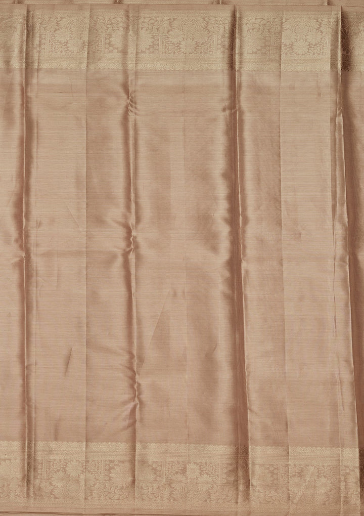 Light Grey Zariwork Tissue Silk Saree-Koskii