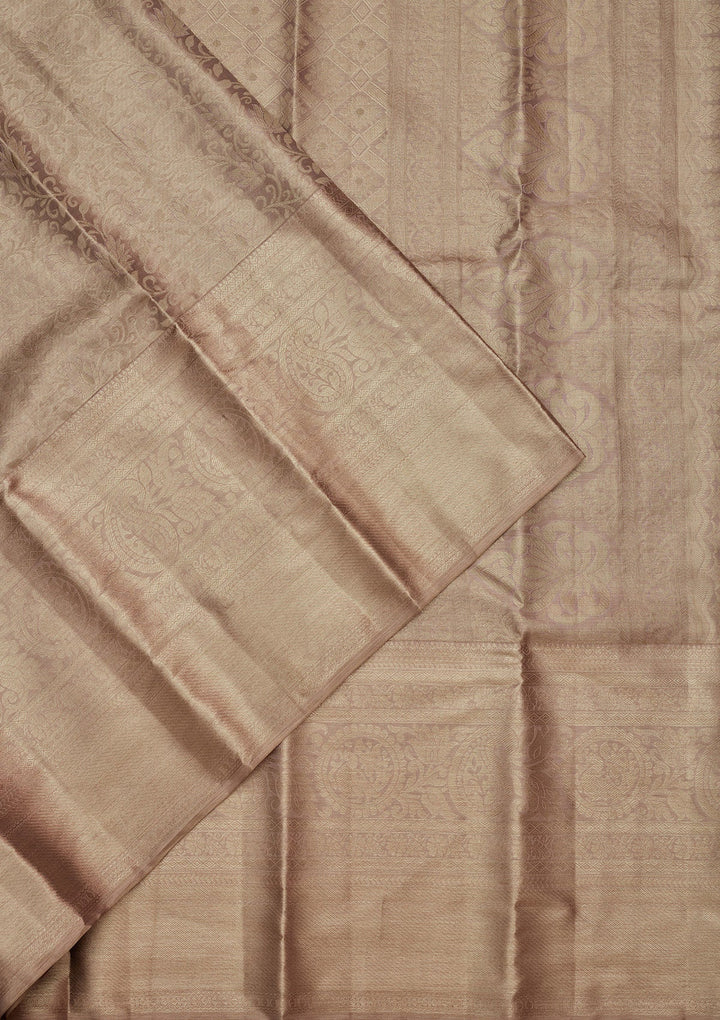 Beige Zariwork Tissue Silk Saree-Koskii