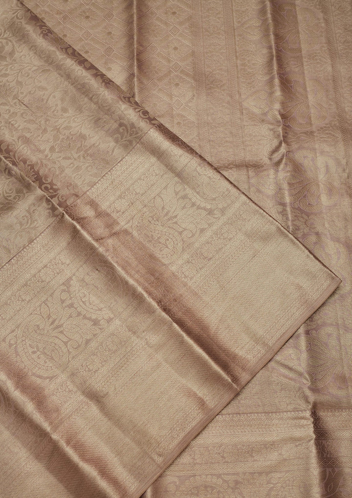 Beige Zariwork Tissue Silk Saree-Koskii