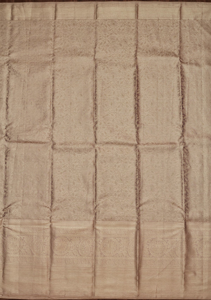 Beige Zariwork Tissue Silk Saree-Koskii