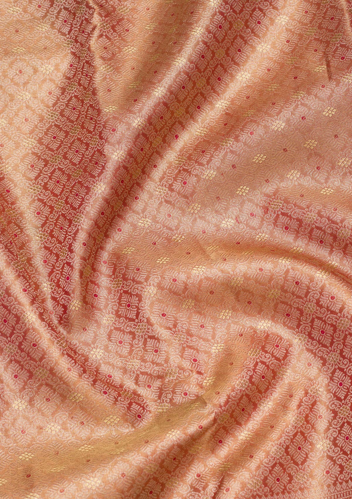 Light Brown Zariwork Tissue Silk Saree-Koskii