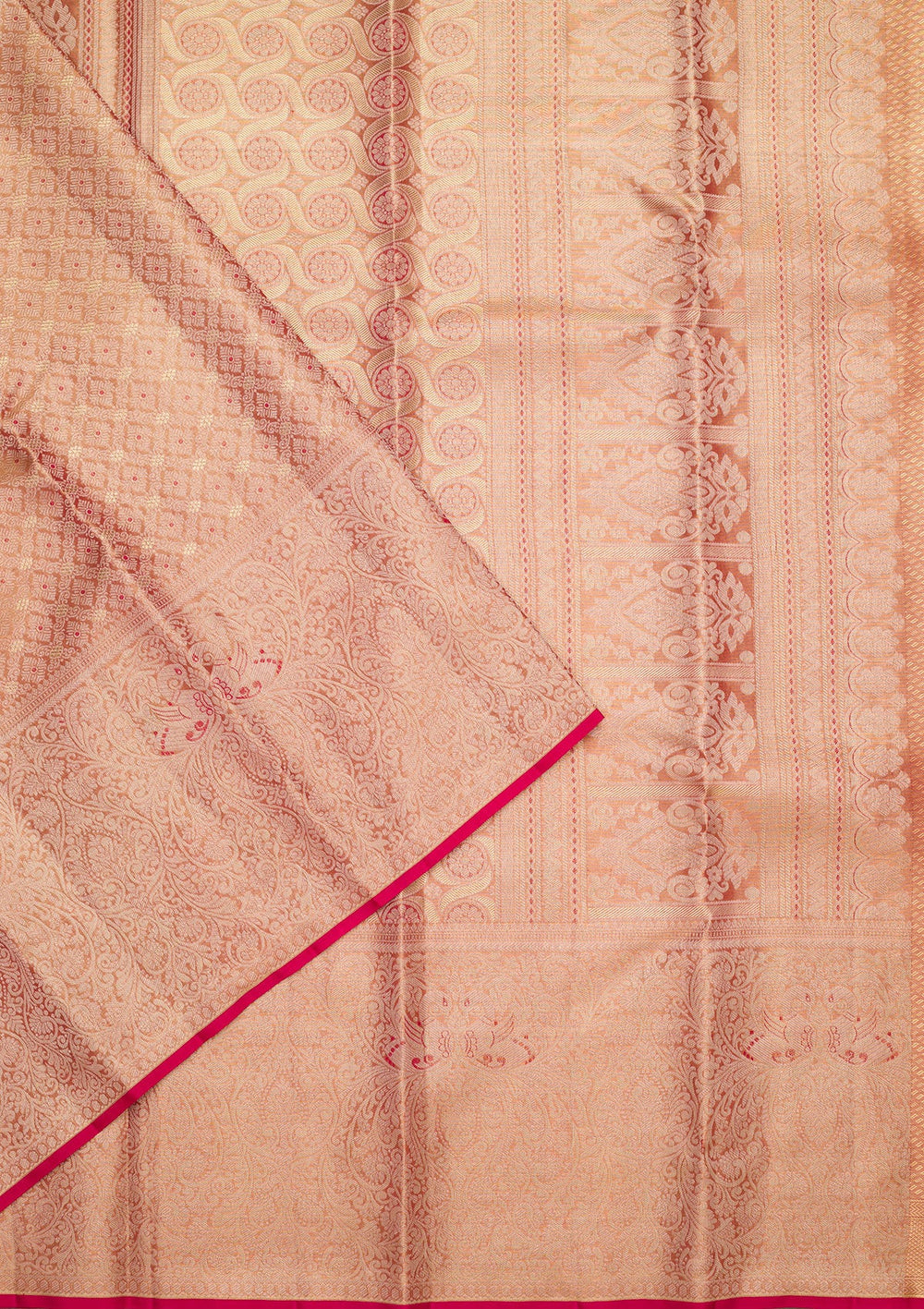 Light Brown Zariwork Tissue Silk Saree-Koskii