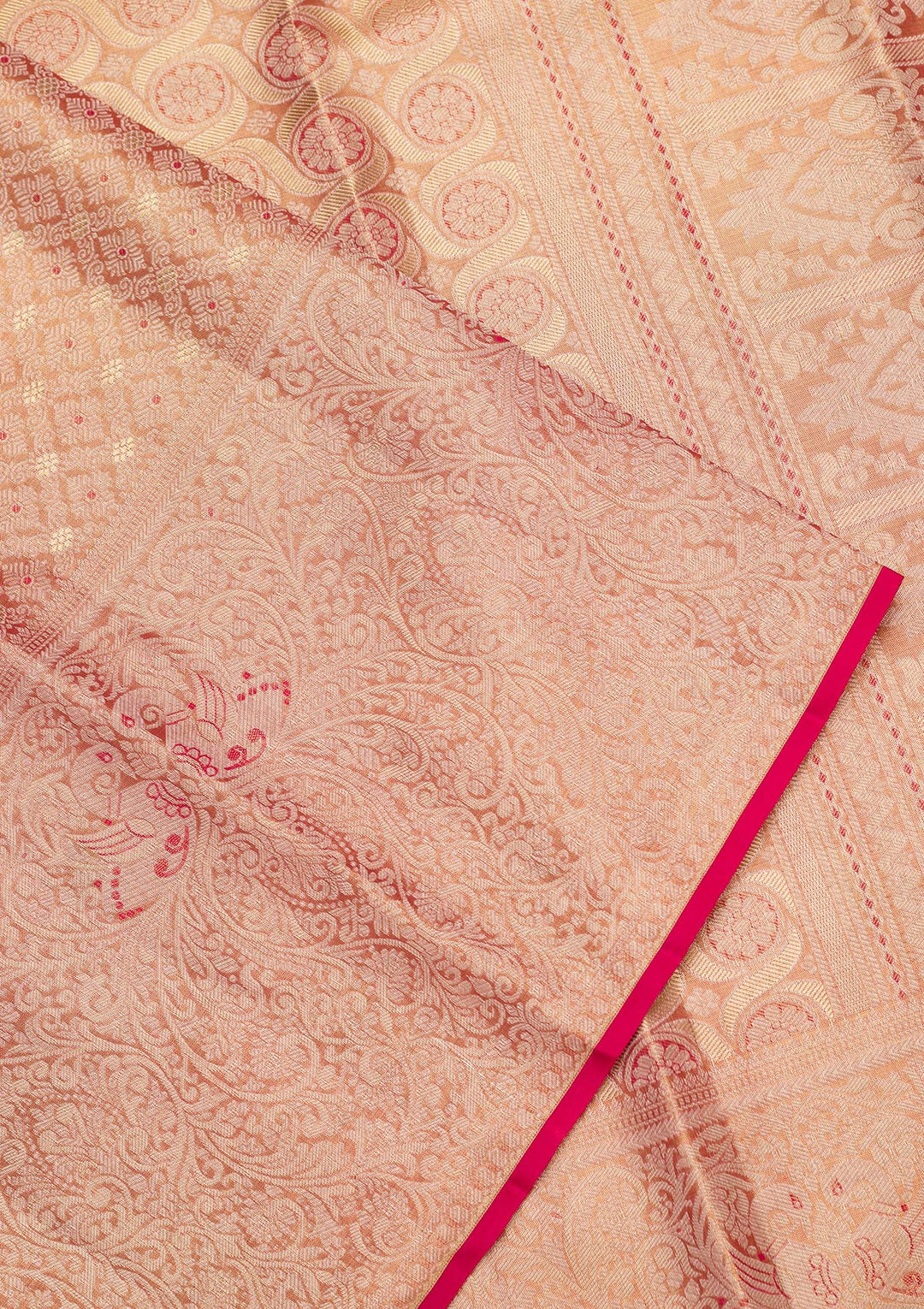 Light Brown Zariwork Tissue Silk Saree-Koskii