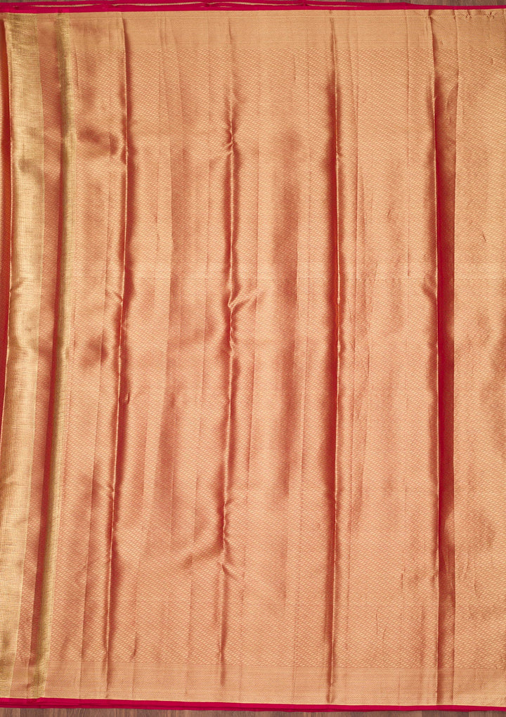 Light Brown Zariwork Tissue Silk Saree-Koskii