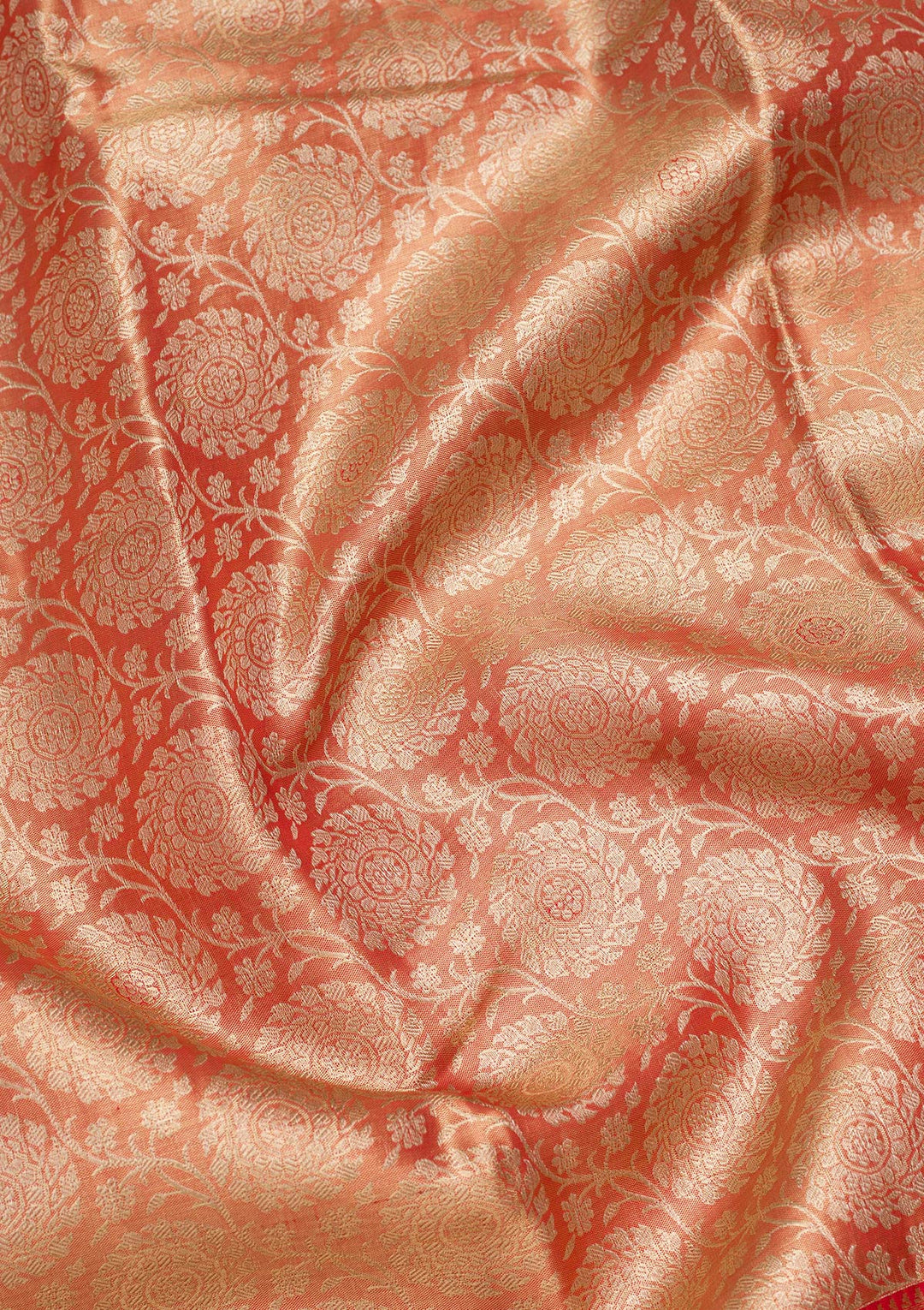 Red Zariwork Tissue Silk Saree-Koskii