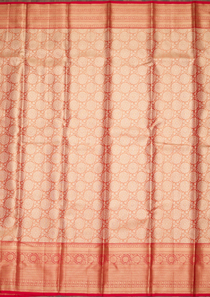 Red Zariwork Tissue Silk Saree-Koskii