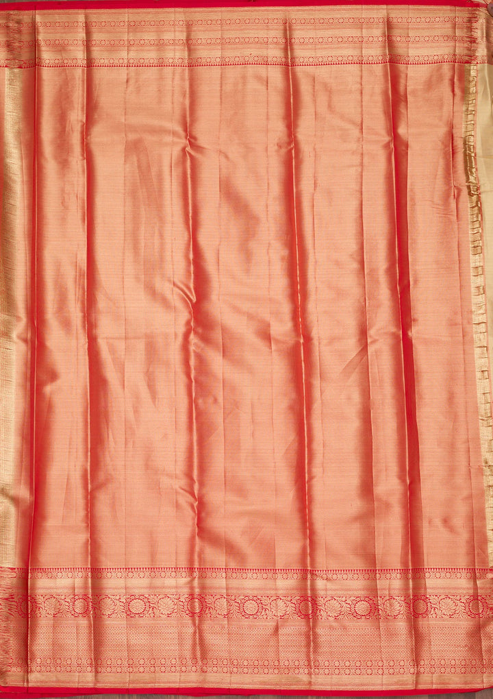 Red Zariwork Tissue Silk Saree-Koskii