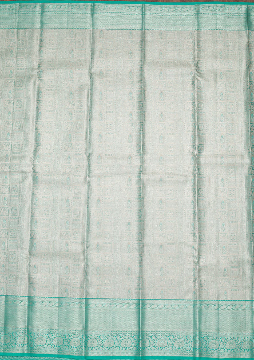 Sky Blue Zariwork Tissue Silk Saree-Koskii