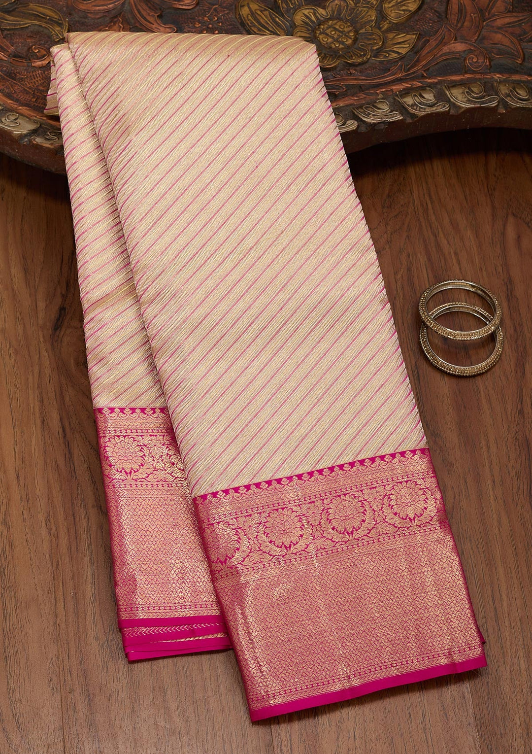 Grey Zariwork Tissue Silk Saree-Koskii